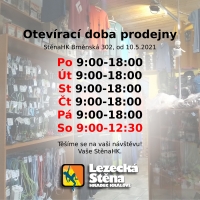 Prodejna otevřena