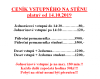 Od 14.10.2019 nový ceník