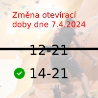 Upravená otevírací doba dne 7.4.2024