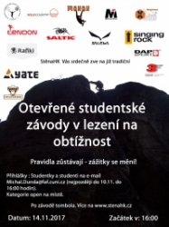 Otevřené studentské závody v lezení na obtížnost 2017