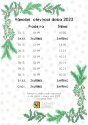 Vánoční otevírací doba 2023