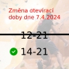 Upravená otevírací doba dne 7.4.2024